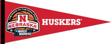 Load image into Gallery viewer, Red 12x30 Inch Road to the Final Four March Madness 2024 Nebraska Basketball Pennant