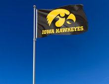 Load image into Gallery viewer, Iowa - Hawkeyes Black 3x5 Flag