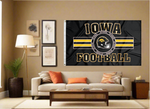 Load image into Gallery viewer, Iowa - Go Hawks Football 3x5 Flag