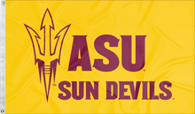 Load image into Gallery viewer, Gold 3x5 ASU Flag with ASU Sun Devils Logo