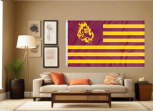 Load image into Gallery viewer, 3x5 ASU Flag with National Logo