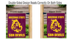 Load image into Gallery viewer, 13x18 ASU Garden Flag with Arizona State Sun Devils Logo