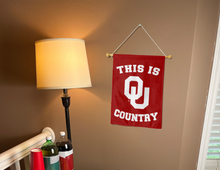Load image into Gallery viewer, 13x18 University of Oklahoma Garden Flag with This Is Sooners Country Logo