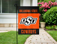 Load image into Gallery viewer, 13x18 Oklahoma State Garden Flag with Oklahoma State Logo and OSU Cowboys Logo