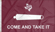 Load image into Gallery viewer, 3x5 Texas A&M Flag with Come and Take It Logo