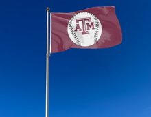 Load image into Gallery viewer, 3x5 Texas A&M Flag with ATM Baseball Logo