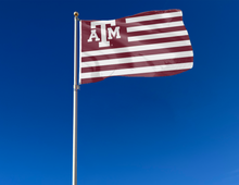 Load image into Gallery viewer, 3x5 Texas A&M Flag with National Logo