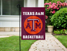 Load image into Gallery viewer, 13x18 Texas A&M Garden Flag with Texas A&M Basketball Logo