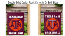 Load image into Gallery viewer, 13x18 Texas A&M Garden Flag with Texas A&M Basketball Logo