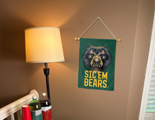 Load image into Gallery viewer, 13x18 Baylor Garden Flag with Bear Eyes and Sic Em Bears Logo
