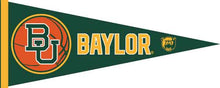 Load image into Gallery viewer, Green and Gold 12x30 inch Baylor University Basketball Pennant