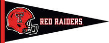 Load image into Gallery viewer, Black 12x30 inch Texas Tech Red Raiders Football Pennant