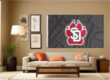 Load image into Gallery viewer, University of South Dakota - Coyotes Paw Black 3x5 Flag