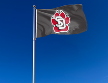 Load image into Gallery viewer, University of South Dakota - Coyotes Paw Black 3x5 Flag
