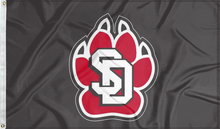 Load image into Gallery viewer, University of South Dakota - Coyotes Paw Black 3x5 Flag