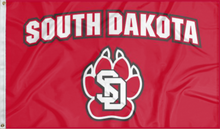 Load image into Gallery viewer, University of South Dakota - South Dakota Coyotes Paw 3x5 Flag