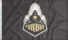 Load image into Gallery viewer, 3x5 Purdue Flag with Boilermakers Special Train Logo