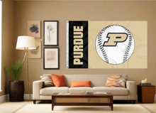 Load image into Gallery viewer, 3x5 Purdue Flag with Purdue Baseball Logo