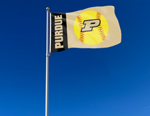 Load image into Gallery viewer, 3x5 Purdue Flag with Purdue Softball Logo