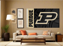 Load image into Gallery viewer, 3x5 Purdue Flag with Two Panel Purdue Logo