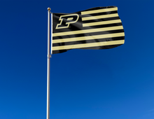 Load image into Gallery viewer, 3x5 Purdue Flag with National Logo