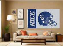 Load image into Gallery viewer, 3x5 Rice University Flag with Football Helmet Logo