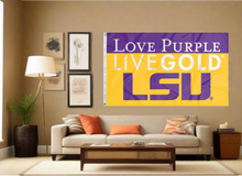 Load image into Gallery viewer, LSU - Love Purple Live Gold 3x5 Flag