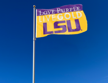 Load image into Gallery viewer, LSU - Love Purple Live Gold 3x5 Flag