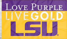 Load image into Gallery viewer, LSU - Love Purple Live Gold 3x5 Flag