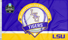 Load image into Gallery viewer, purple and gold LSU Baseball College World Series 2025 Flag