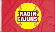 Load image into Gallery viewer, Louisiana Lafayette - Softball 3x5 Flag