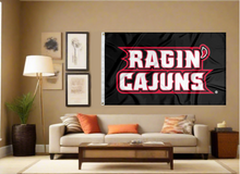 Load image into Gallery viewer, Louisiana Lafayette- Ragin Cajuns Black 3x5 Flag