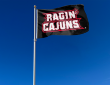Load image into Gallery viewer, Louisiana Lafayette- Ragin Cajuns Black 3x5 Flag