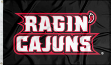 Load image into Gallery viewer, Louisiana Lafayette- Ragin Cajuns Black 3x5 Flag