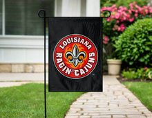 Load image into Gallery viewer, Louisiana Lafayette - Ragin Cajuns Black and Red Garden Flag