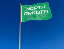 Load image into Gallery viewer, University of North Dakota - Fighting Hawks Green 3x5 Flag