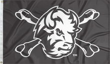 Load image into Gallery viewer, North Dakota State - Bison Crossbones Black 3x5 Flag