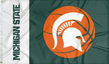 Load image into Gallery viewer, 3x5 Michigan State Flag with MSU Basketball Logo