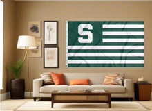 Load image into Gallery viewer, 3x5 Michigan State Flag with Spartans National Logo