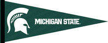 Load image into Gallery viewer, Green Spartan Stripes Background 12x30 inch Michigan State University Pennant