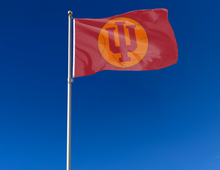 Load image into Gallery viewer, Indiana University 3x5 Flag with Indiana Basketball Logo