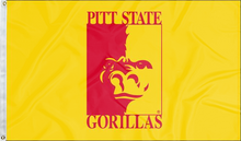 Load image into Gallery viewer, Pittsburg State University - Gorillas Gold 3x5 Flag