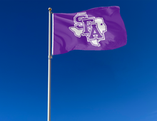 Load image into Gallery viewer, Stephen F. Austin State University - Texas Border Purple 3x5 Flag