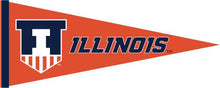 Load image into Gallery viewer, Orange 12x30 University of Illinois Pennant