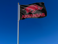 Load image into Gallery viewer, University of Arkansas - Razorbacks Black 3x5 Flag