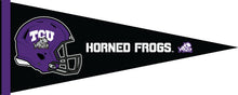 Load image into Gallery viewer, Black 12x30 TCU Football Pennant