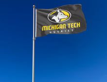 Load image into Gallery viewer, Michigan Tech - Huskies Black 3x5 Flag