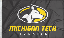 Load image into Gallery viewer, Michigan Tech - Huskies Black 3x5 Flag