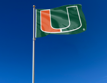 Load image into Gallery viewer, Green University of Miami Flag