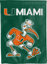 Load image into Gallery viewer, Miami Hurricanes Mascot Double Sided House Flag